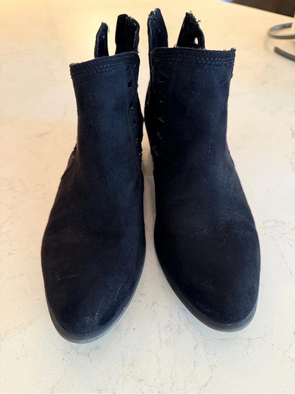 Women’s Black Suede Ankle Boots - Classic Chelsea Style size 7